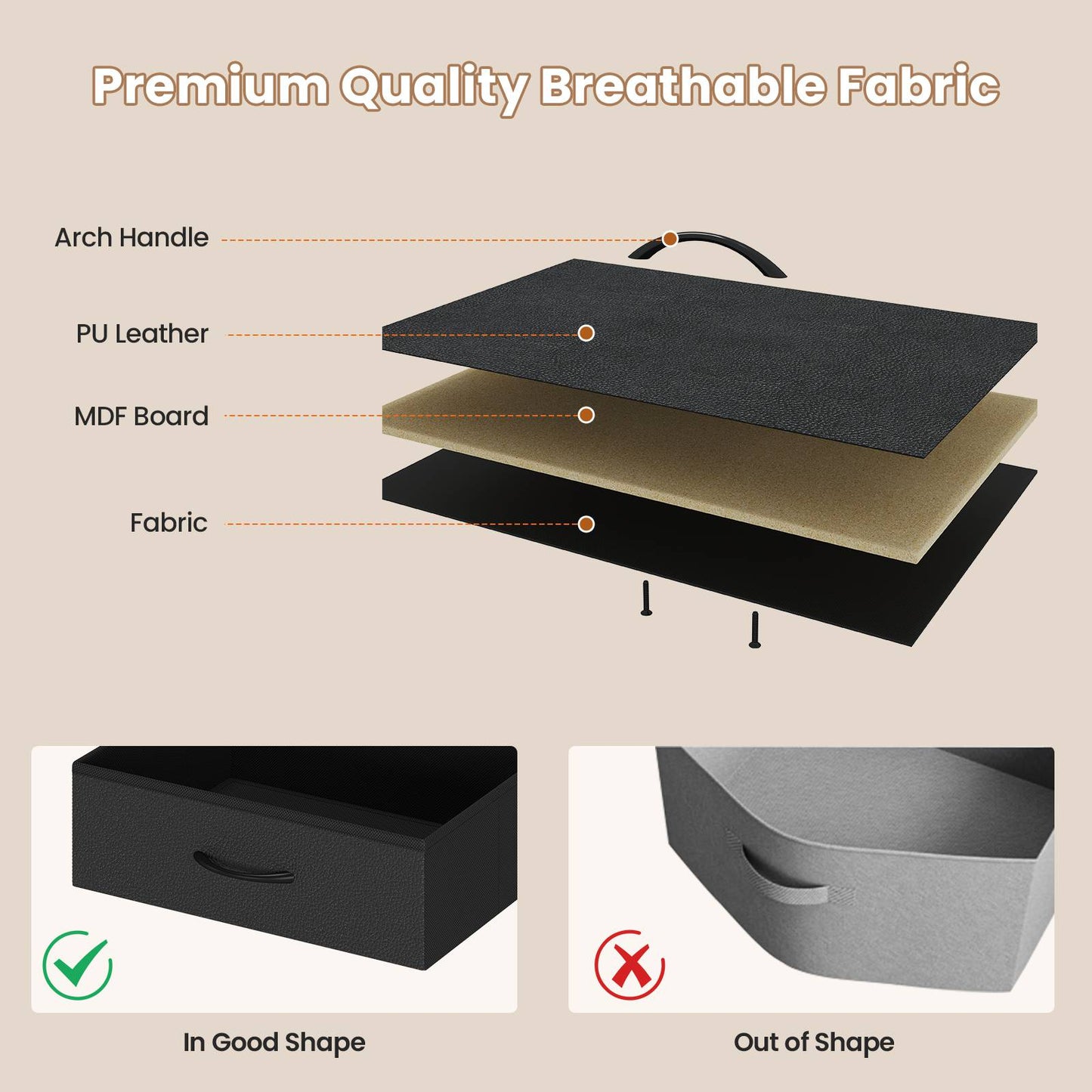 ADORNEVE TV Stand with 11 Fabric Drawers and Open Shelves for 65 Inch TV 63" W Large TV stand with LED Lights and Charging Station