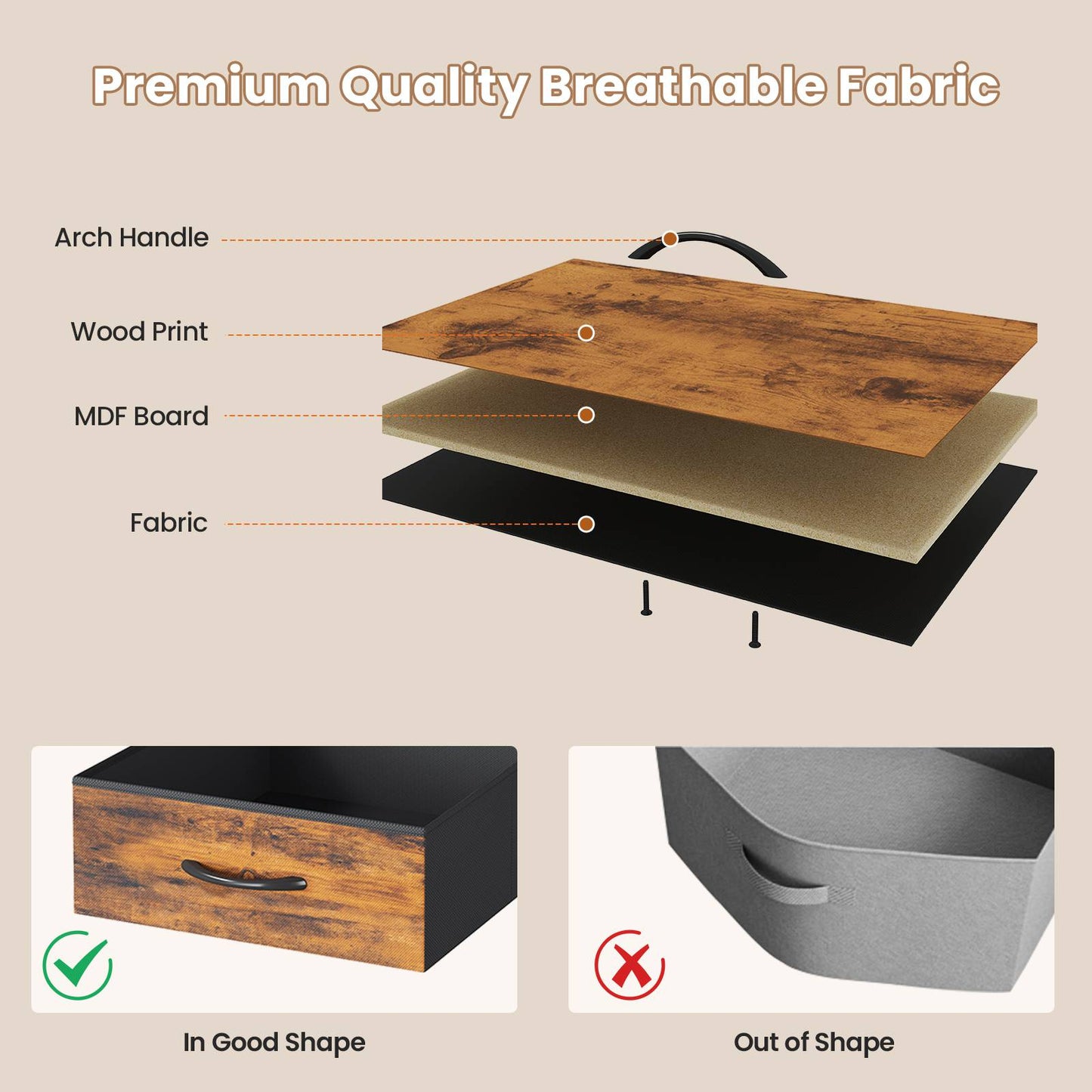 ADORNEVE TV Stand with 11 Fabric Drawers and Open Shelves for 65 Inch TV 63" W Large TV stand with LED Lights and Charging Station