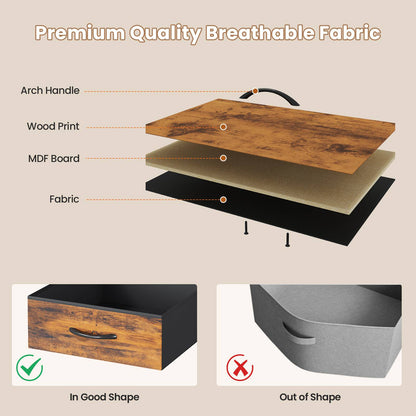 ADORNEVE TV Stand with 11 Fabric Drawers and Open Shelves for 65 Inch TV 63" W Large TV stand with LED Lights and Charging Station