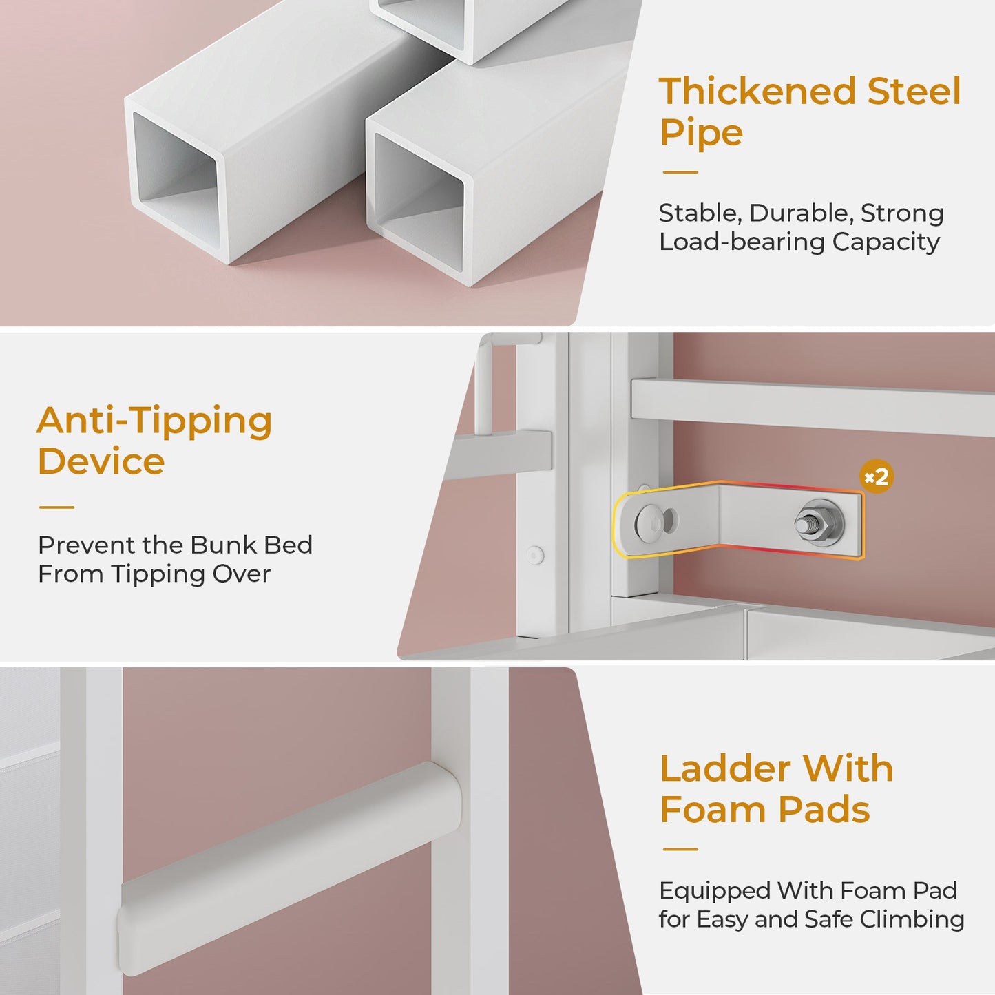 ADORNEVE Full Over Twin Bunk Bed with 8 Storage Drawers and Led Lights Metal Kids Loft Bed with Shelves and Safety Guardrail