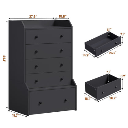 ADORNEVE 5 Drawer Dresser for Bedroom Large Vertical Tall Chest of Drawers for Living Room Hallway Closet