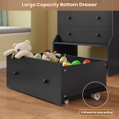 ADORNEVE 5 Drawer Dresser for Bedroom Large Vertical Tall Chest of Drawers for Living Room Hallway Closet