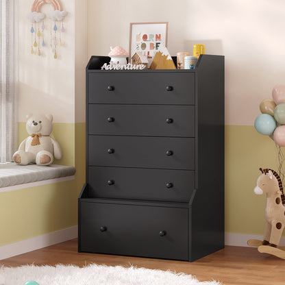 ADORNEVE 5 Drawer Dresser for Bedroom Large Vertical Tall Chest of Drawers for Living Room Hallway Closet