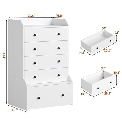 ADORNEVE 5 Drawer Dresser for Bedroom Large Vertical Tall Chest of Drawers for Living Room Hallway Closet