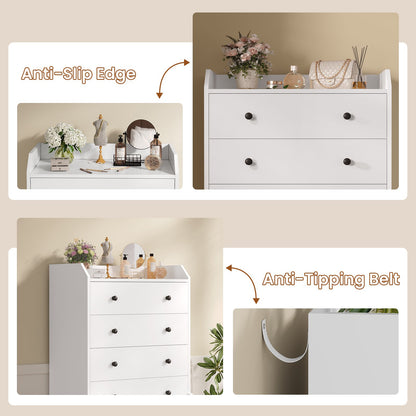 ADORNEVE 5 Drawer Dresser for Bedroom Large Vertical Tall Chest of Drawers for Living Room Hallway Closet