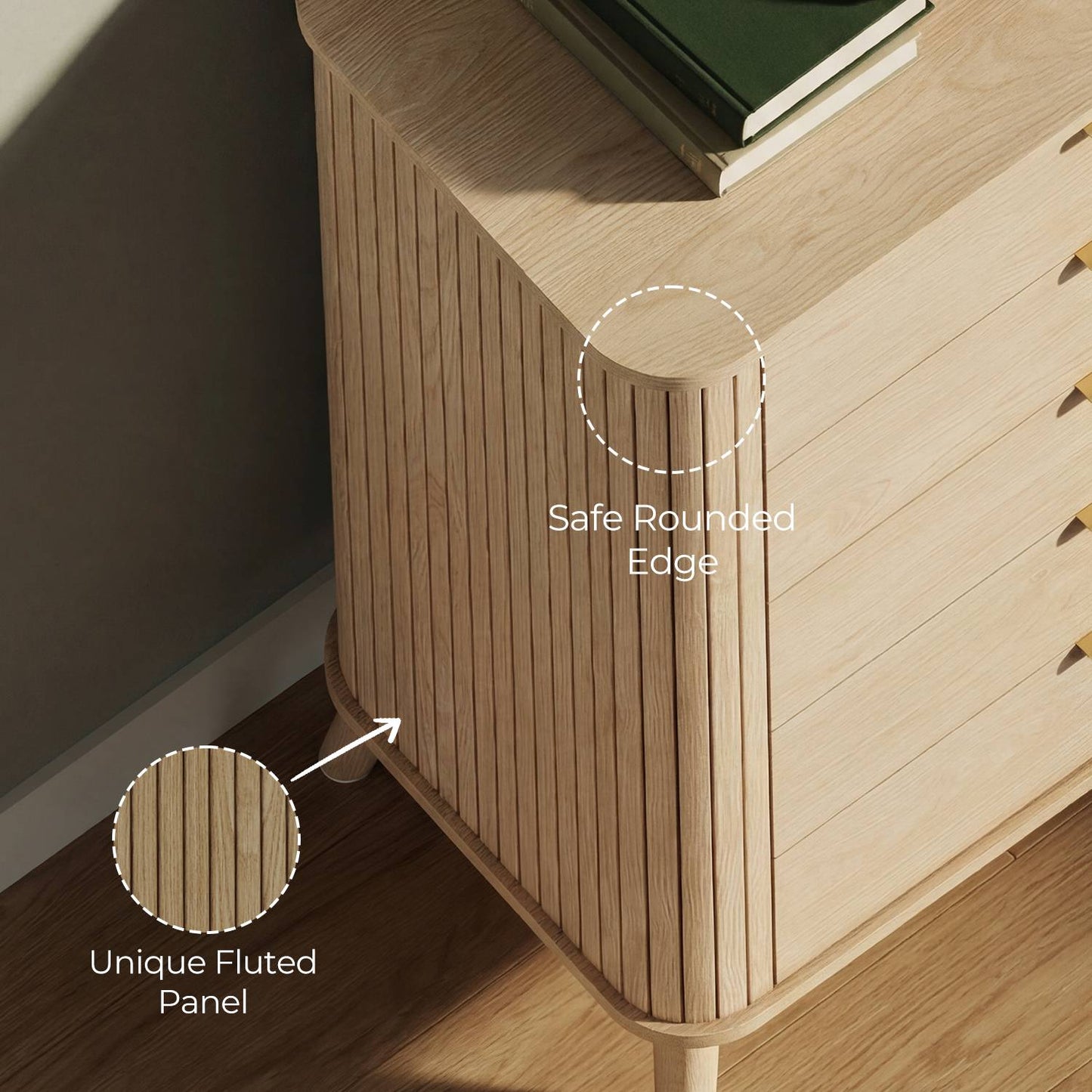 ADORNEVE Tall Chest of Drawers with 5 Drawers for Bedroom Wood Closet Clothes Storage Organizer for Living Room Hallway