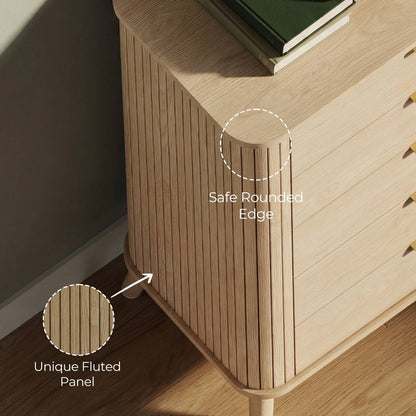 ADORNEVE Tall Chest of Drawers with 5 Drawers for Bedroom Wood Closet Clothes Storage Organizer for Living Room Hallway
