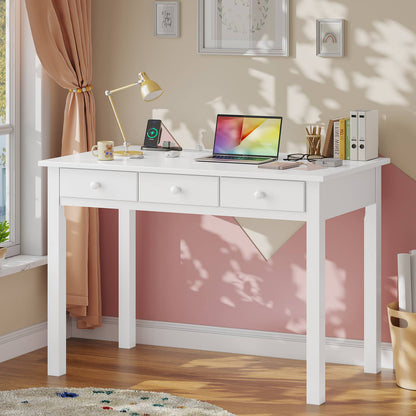 ADORNEVE 36.2 Inch Writing Desk with USB Port and 7 Drawers Hutch Study Table Computer Desk with Storage Shelf and Hutch