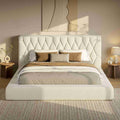 ADORNEVE Upholstered Cloud Bed Frame King with 5.9" Headboard 4.9" Fully Cushioned Platform Bed with Soft Rounded Corners and Noise-Free for Bedroom