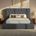 ADORNEVE Upholstered Cloud Bed Frame Queen with 5.9" Headboard Fully Cushioned Platform Bed with Soft Rounded Corners and Noise-Free for Bedroom