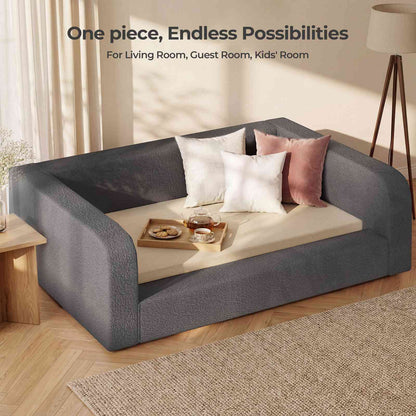 ADORNEVE Twin Size Upholstery Daybed with Soft Rounded Corners 4.7" Fully Cushioned Cloud Bed for Bedroom Living Room Guest Room