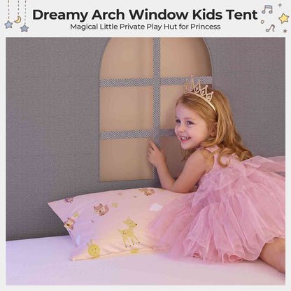 ADORNEVE L-Shaped Twin House Bed with Roof and 3 Rolling Storage Drawers Window Kids LED Bed with Tent Bookshelf Full Safety Guardrails
