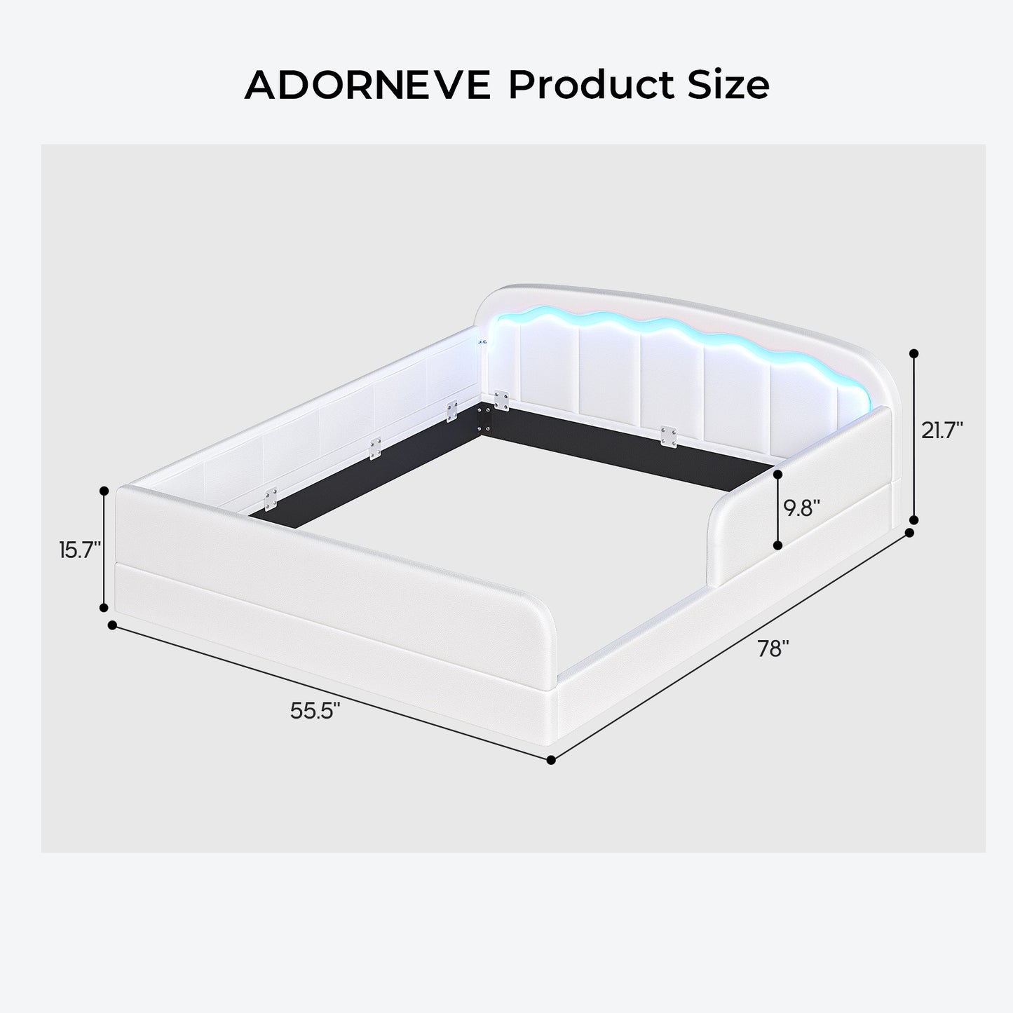 ADORNEVE Montessori Full Toddler Bed with Removable Guardrails Low Upholstered Bed with 6 Side Storage and Curved Round Frame Soft PU Leather