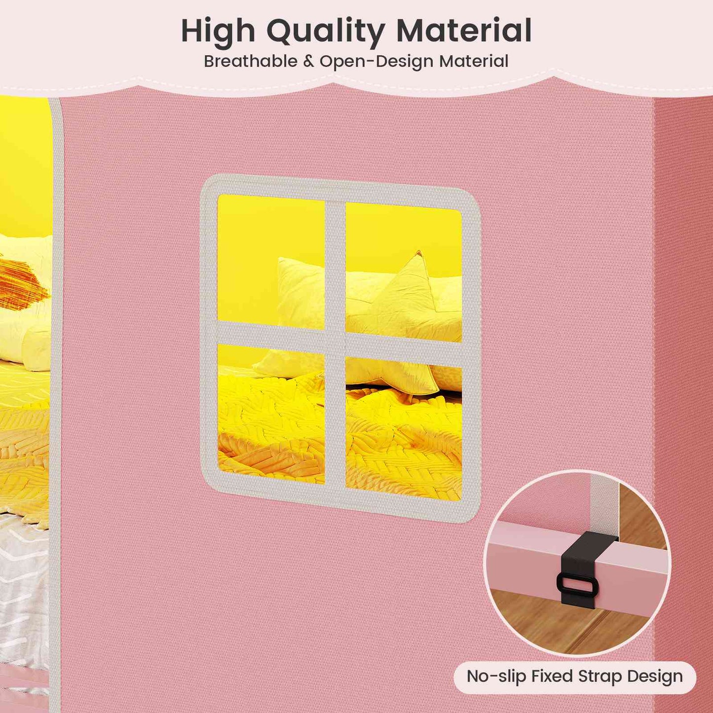 ADORNEVE | Bunk Bed Twin Over Twin with LED Lights and Play Bed Curtains House Loft Bed with Ladder and 13.4H Guardrail