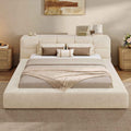 ADORNEVE Upholstered Cloud Bed Frame Queen with 12.6" Thick Storage Headboard and Storage Top Surface Double-sided Storage Pockets