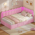ADORNEVE Velvet Corner Bed Frame Twin size with Storage and 5 Drawers