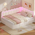 ADORNEVE Velvet Corner Bed Frame Full Size with Storage and 5 Drawers